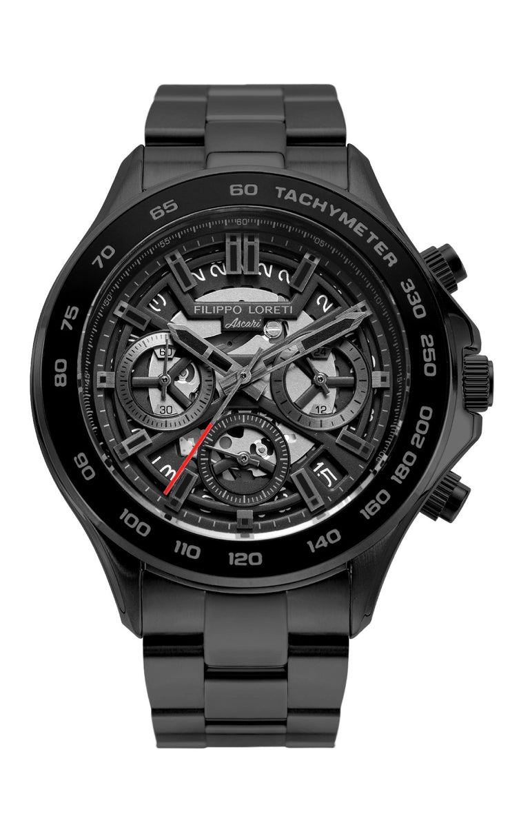 Filippo Loreti Ascari Monza Skeleton All Black - Watches.com - 01068