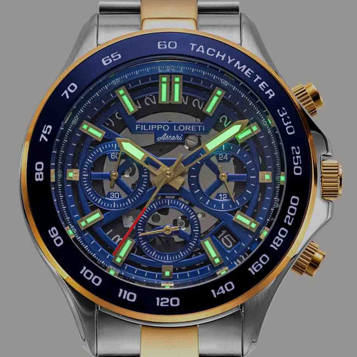 Filippo Loreti Ascari Monza Skeleton Blue Limited Edition angled shot picture