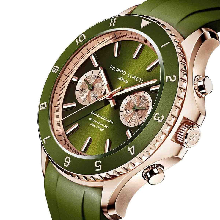 Filippo Loreti Ascari Moss Rose Gold Rubber - Watches.com - 00558