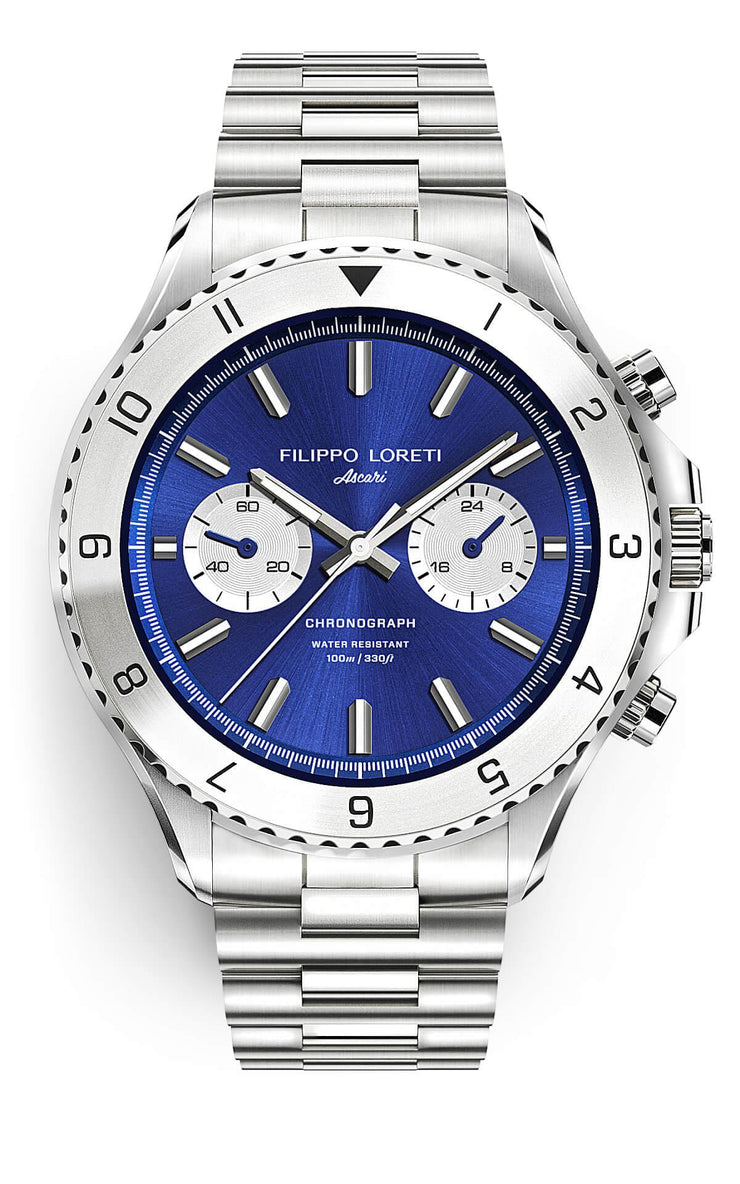 Filippo Loreti Ascari Retro Blue Link - Watches.com - 00545