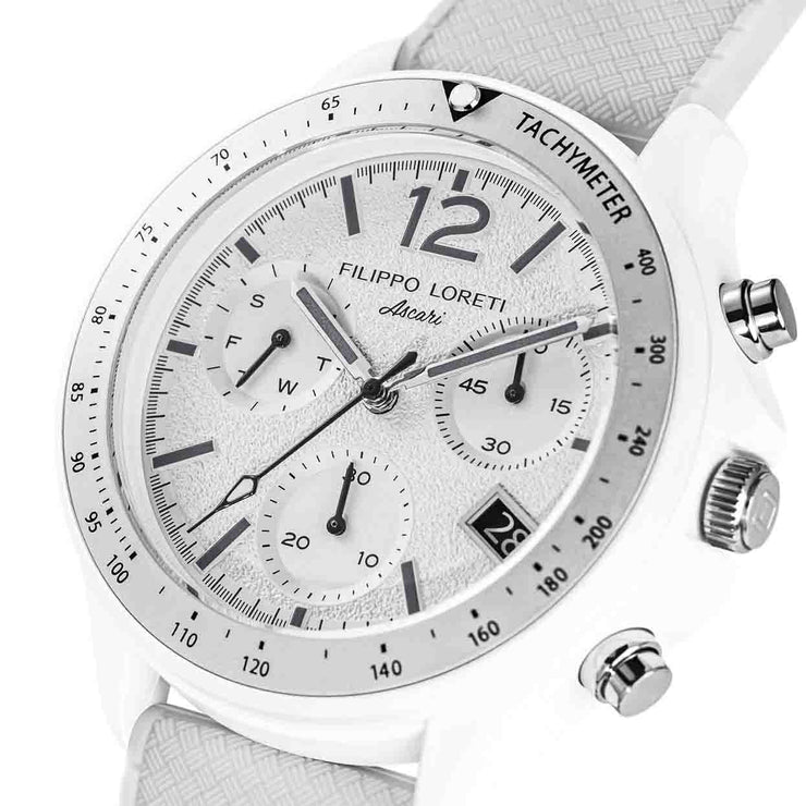 Filippo Loreti Ascari Scuderia Bianco Sporco Chronograph White - Watches.com - 01103