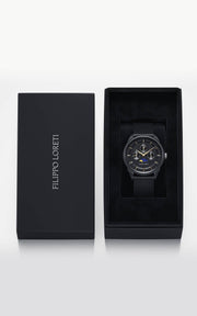 Filippo Loreti Venice Moonphase Black Gold Mesh - Watches.com - 40501