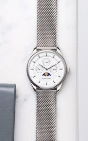 Filippo Loreti Venice Moonphase Silver Mesh - Watches.com - 40101