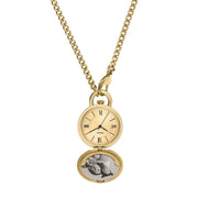 Fossil Jacqueline Gold Watch Locket Necklace - Watches.com - ES5292