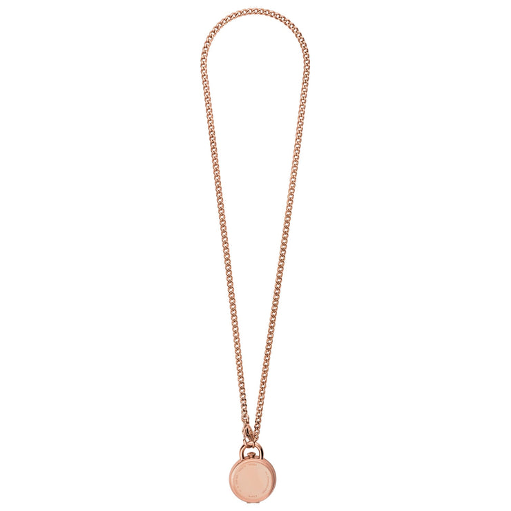 Fossil Jacqueline Rose Gold Watch Locket Necklace - Watches.com - ES5282