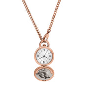 Fossil Jacqueline Rose Gold Watch Locket Necklace - Watches.com - ES5282