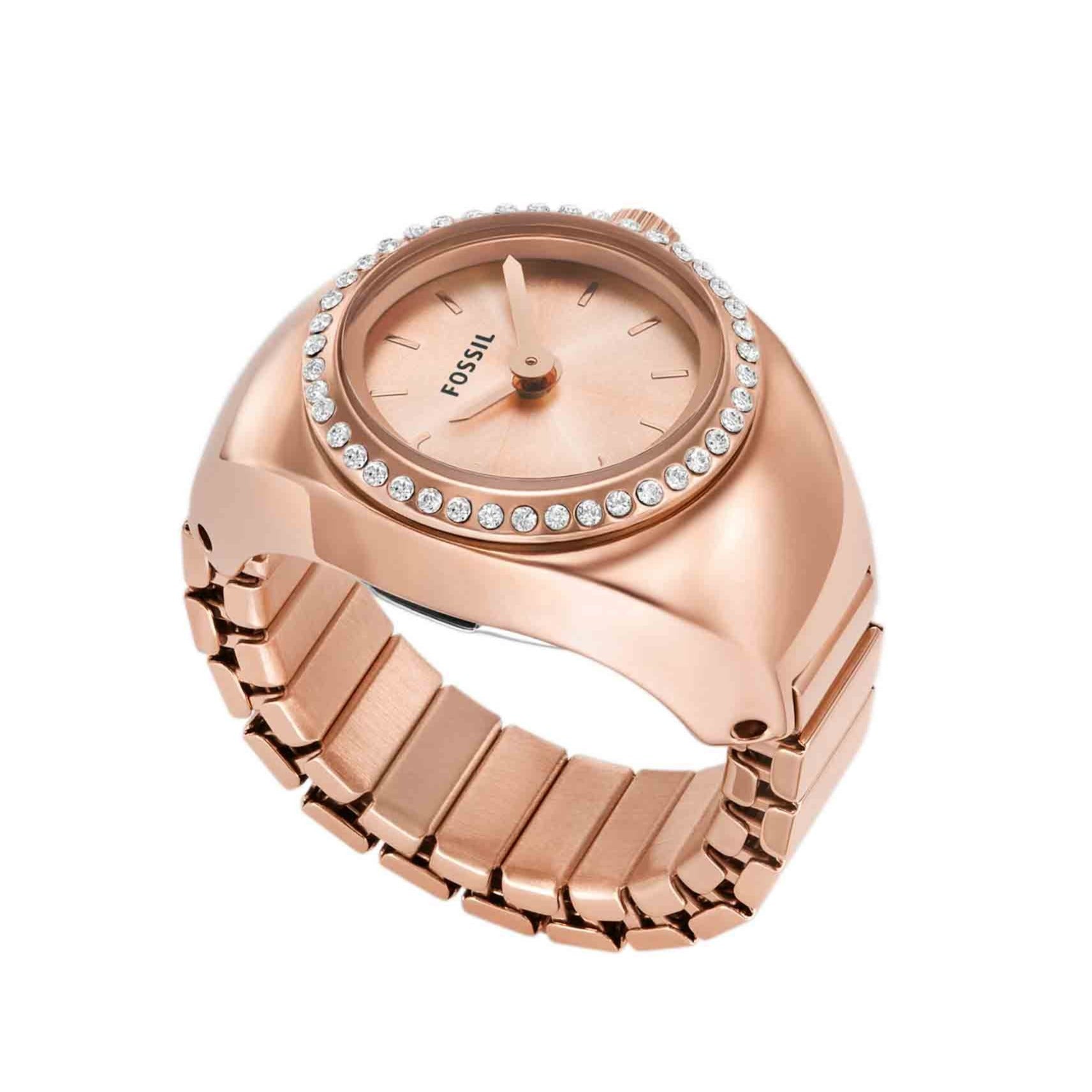 Fossil Watch Ring Rose Gold SS Watches