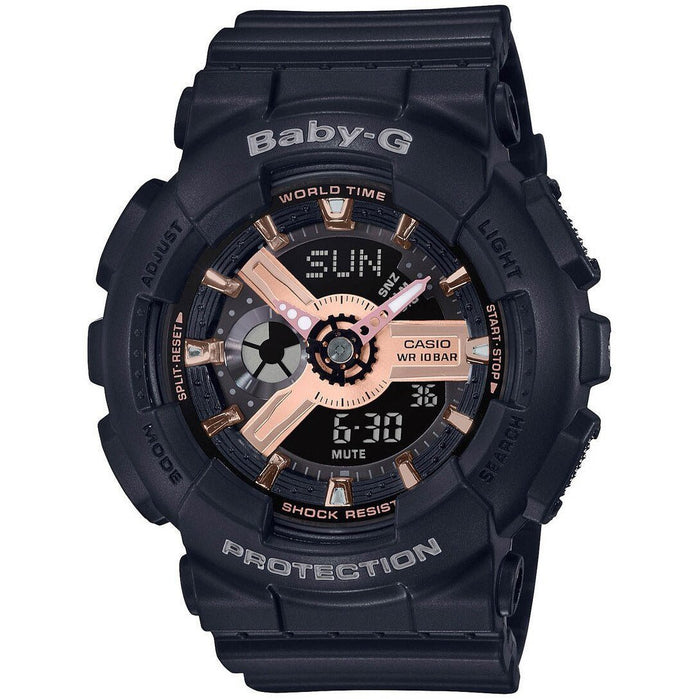 G-Shock BA110RG Baby-G Rose Gold Black angled shot picture