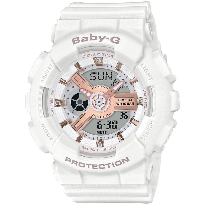 G-Shock BA110RG Baby-G White Rose Gold angled shot picture