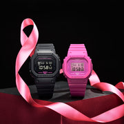 G - Shock DW5600 Digital Black Pink Ribbon - Watches.com - DW5600PK - 1