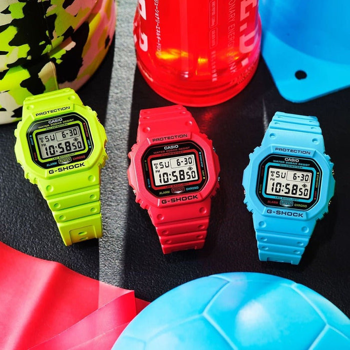 G-Shock DW5600 Digital Energy Pack Blue angled shot picture