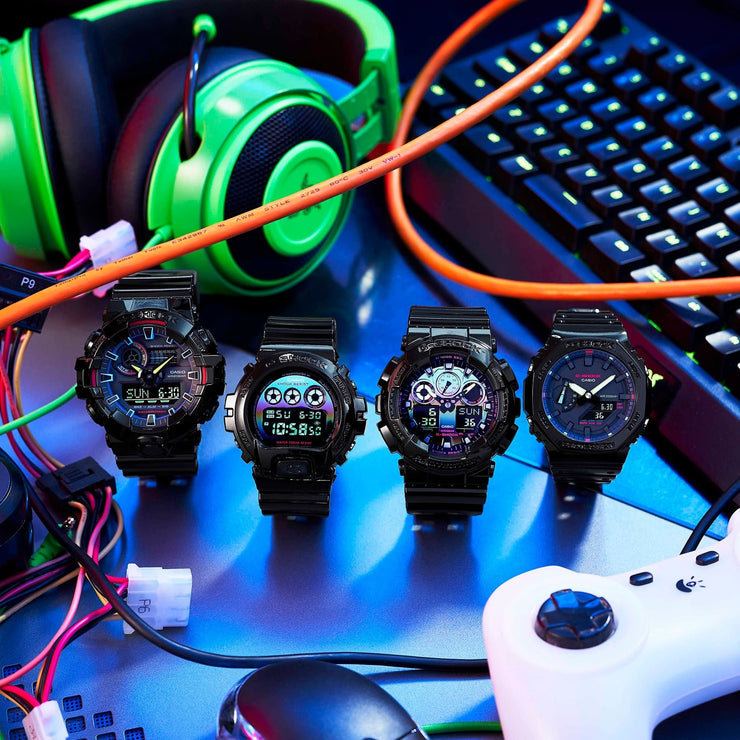 G - Shock DW6900 Gamer's Rainbow Black - Watches.com - DW6900RGB - 1