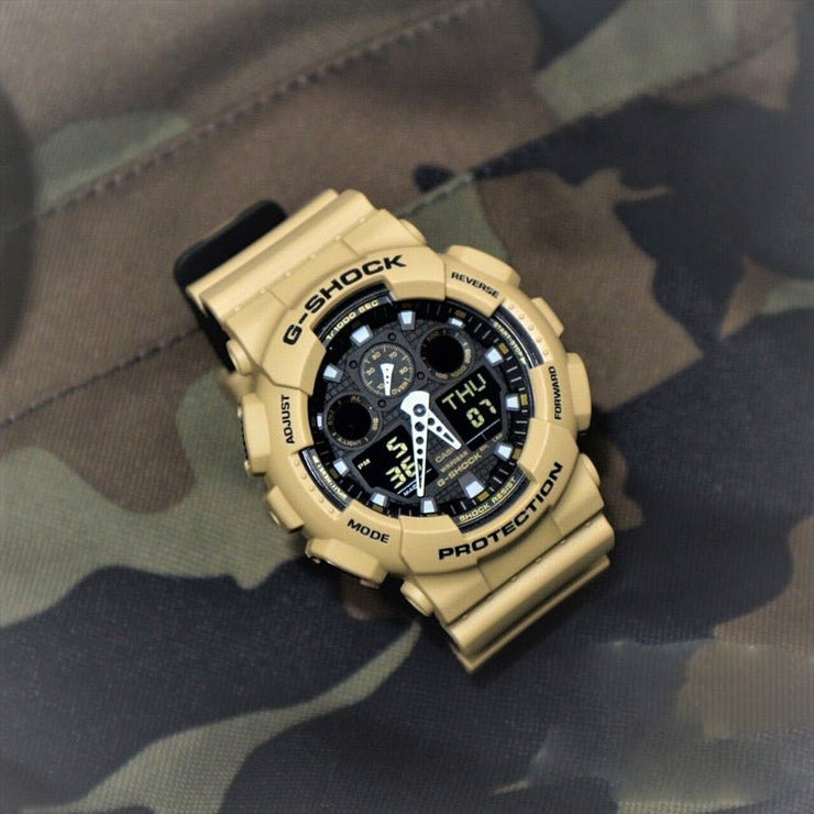 G - Shock GA - 100 Military Series Sand - Watches.com - GA - 100L - 8A