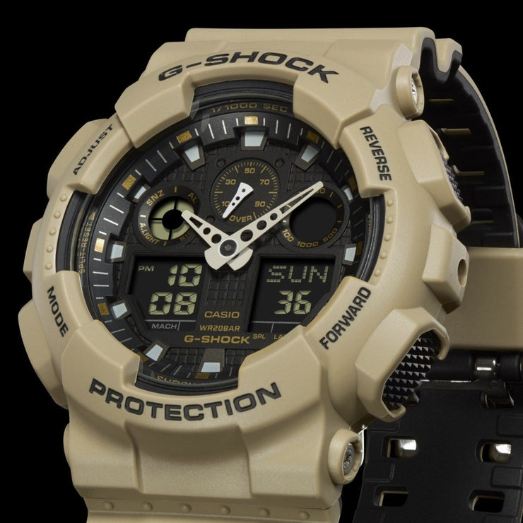 G - Shock GA - 100 Military Series Sand - Watches.com - GA - 100L - 8A