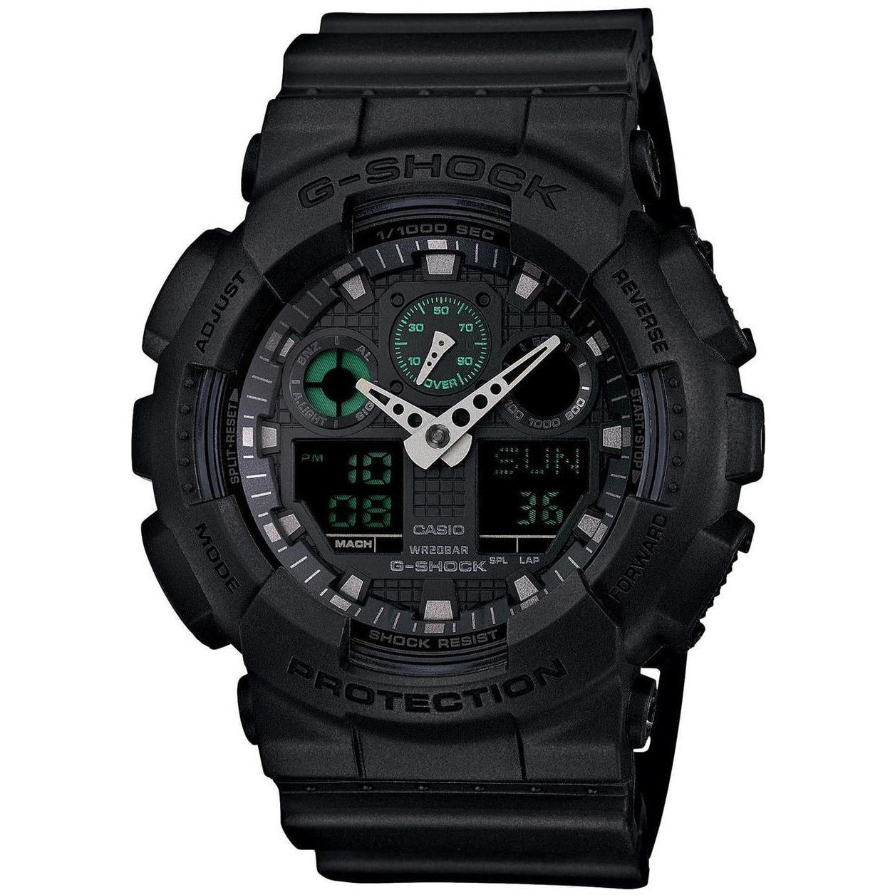 G Shock GA 100MB Classic X Large Digital Matte Black Green