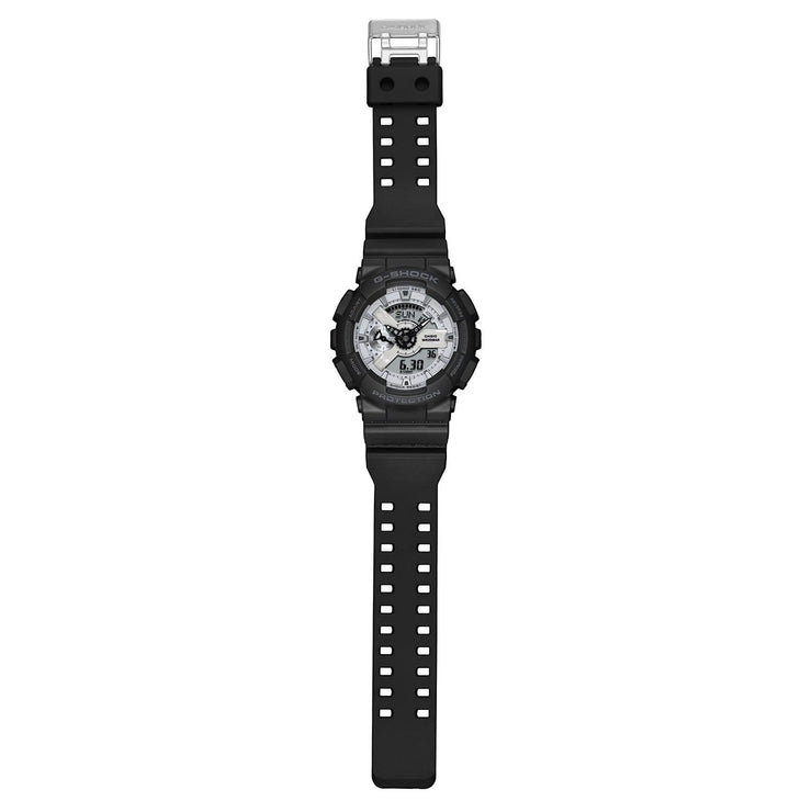 G - Shock GA - 110 Ana - Digi Black Brilliant White - Watches.com - GA110WD - 1A