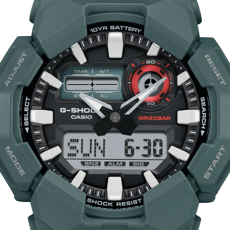 G - Shock GA010 Rugged Ana - Digi 10 Year Battery Green - Watches.com - GA - 010 - 2A