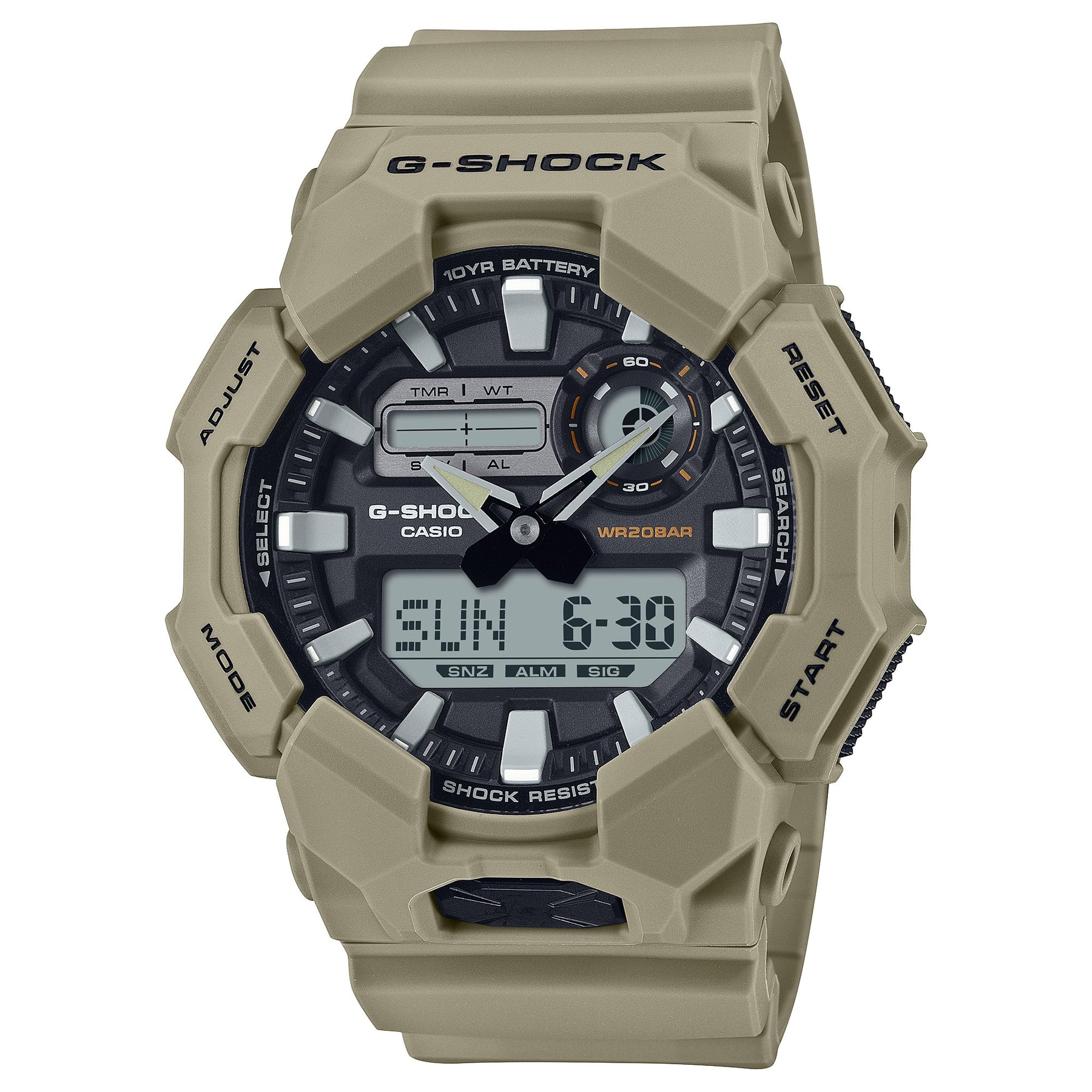 G-Shock GA010 Rugged Ana-Digi 10 Year Battery Tan | Watches.com