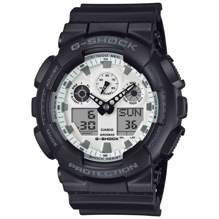 G-Shock GA100 Ana-Digi Brilliant White angled shot picture