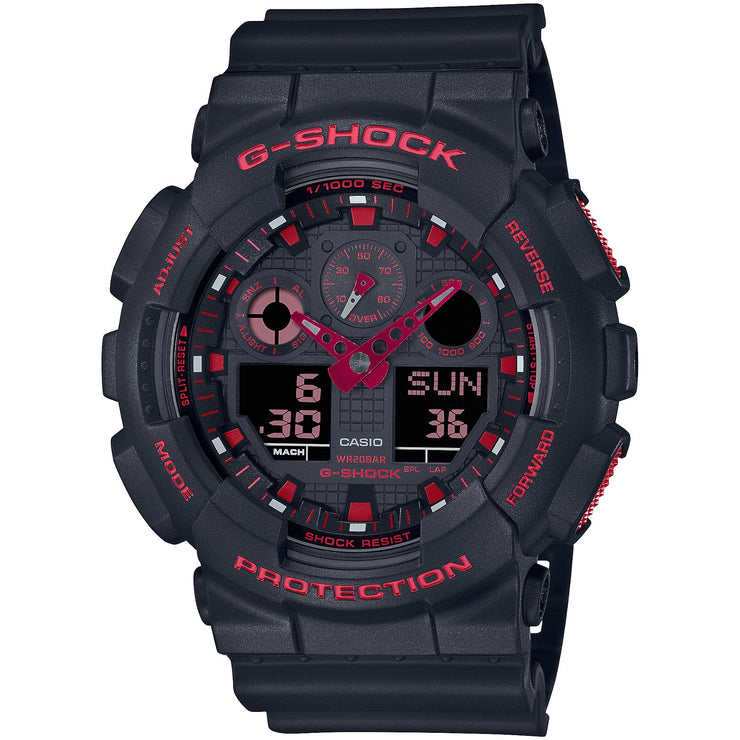 G - Shock GA100 Ignite Red Series - Watches.com - GA100BNR - 1A