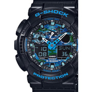 G - Shock GA100CB Ana - Digi Black Blue Camo - Watches.com - GA100CB - 1A