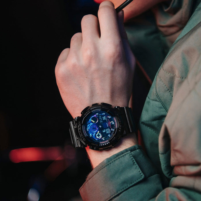 G-Shock GA110 Gamer's Rainbow Black angled shot picture