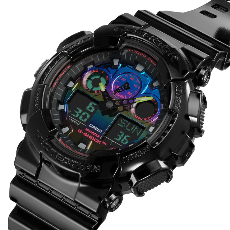 G - Shock GA110 Gamer's Rainbow Black - Watches.com - GA100RGB - 1A