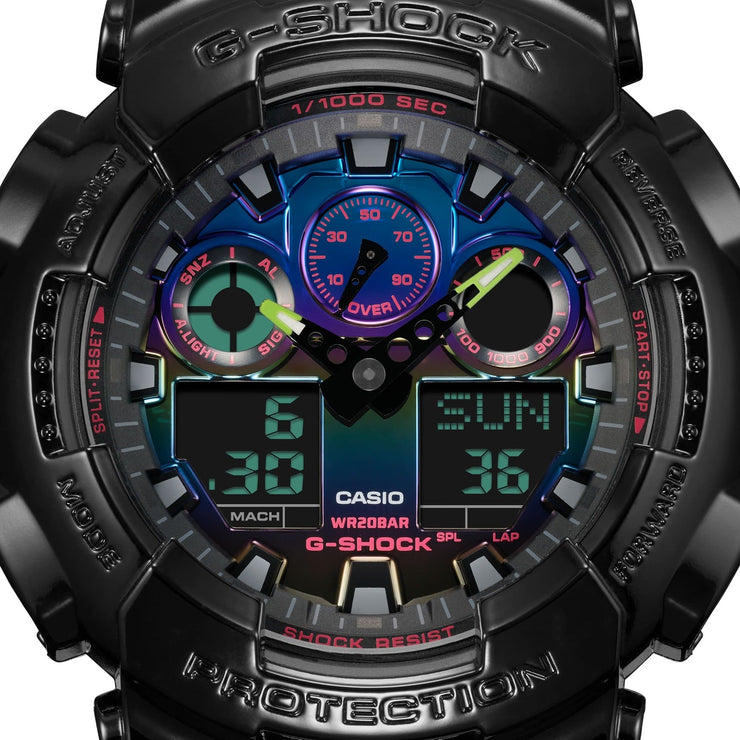 G - Shock GA110 Gamer's Rainbow Black - Watches.com - GA100RGB - 1A