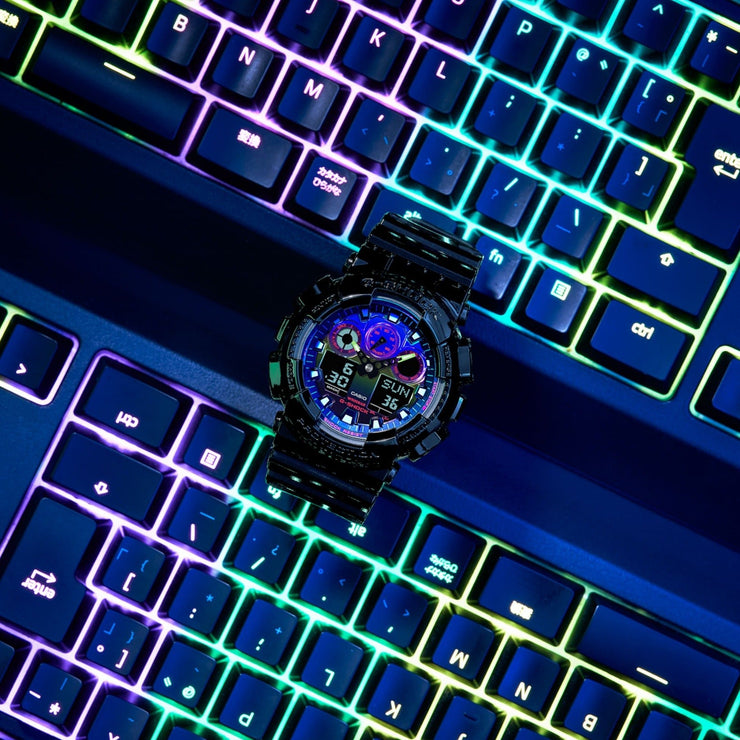 G - Shock GA110 Gamer's Rainbow Black - Watches.com - GA100RGB - 1A