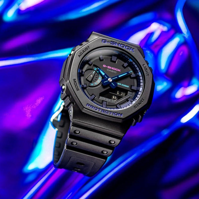 G-Shock GA2100 Blue Violet Black angled shot picture