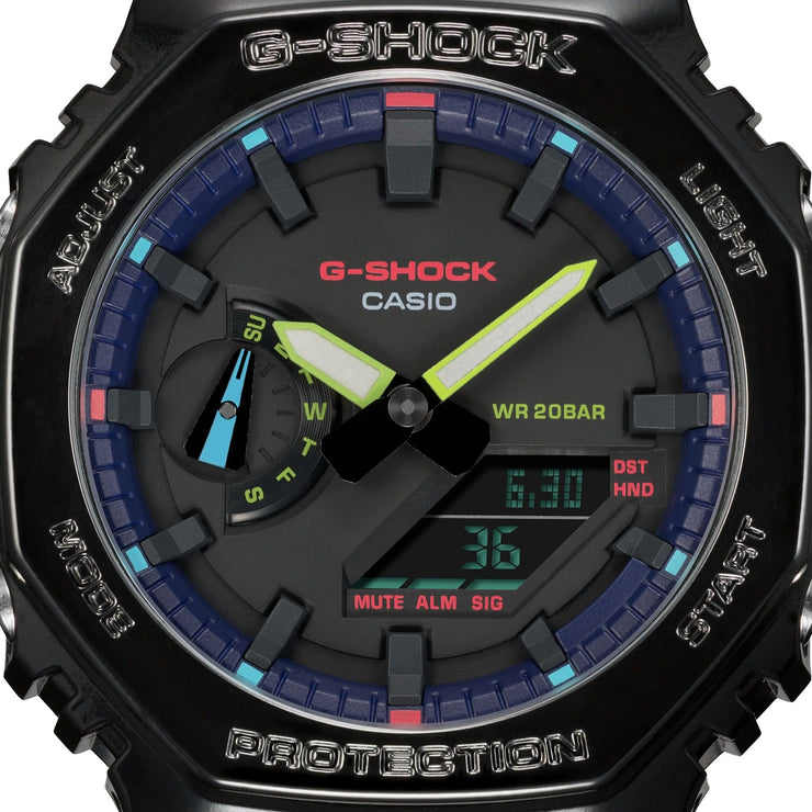 G - Shock GA2100 Gamer's Rainbow Black - Watches.com - GA2100RGB - 1A