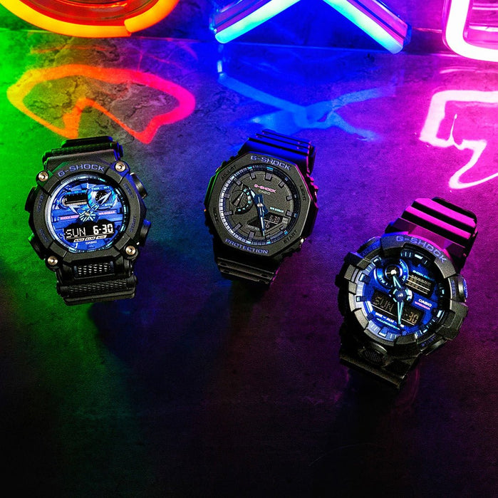 G-Shock GA900 Black Violet Black angled shot picture