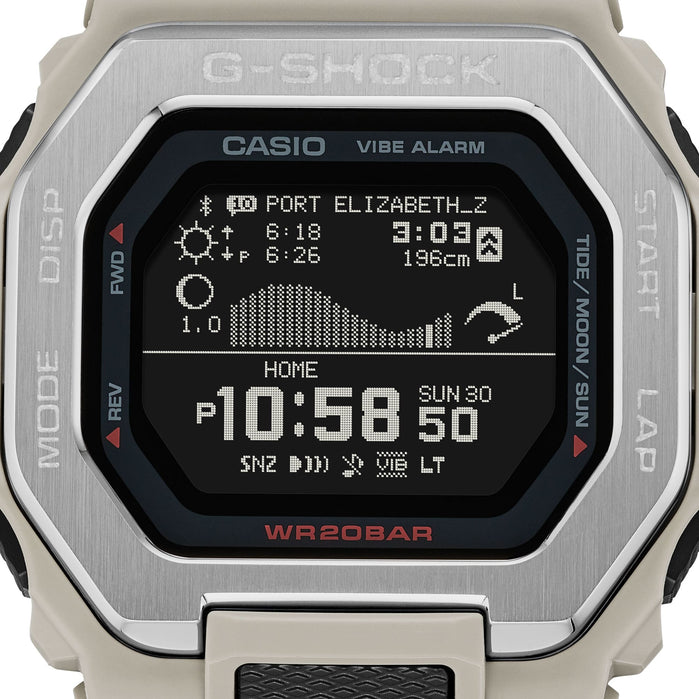 G-Shock GBX100 G-Lide Digital Natural Surf Beige angled shot picture