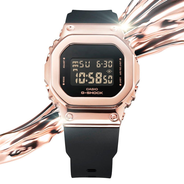 G-Shock GM-S5600 Full Metal Rose Gold Black angled shot picture