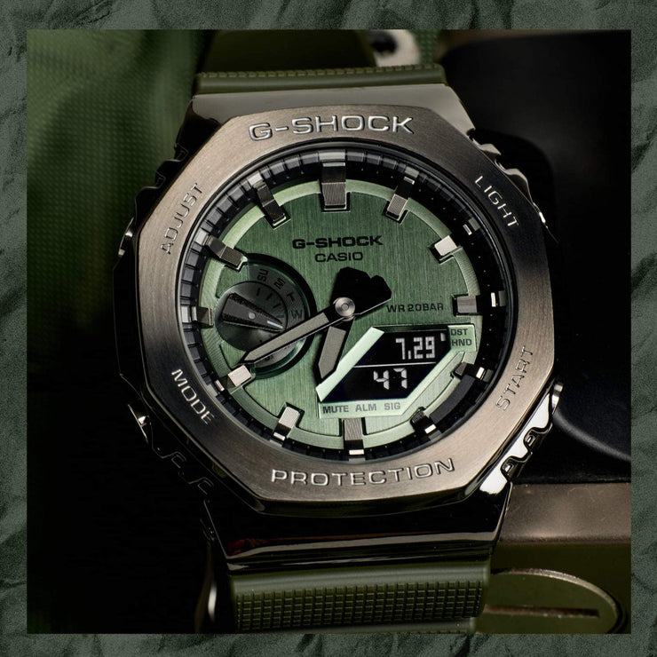 G - Shock GM2100 Metal Green - Watches.com - GM2100B - 3A