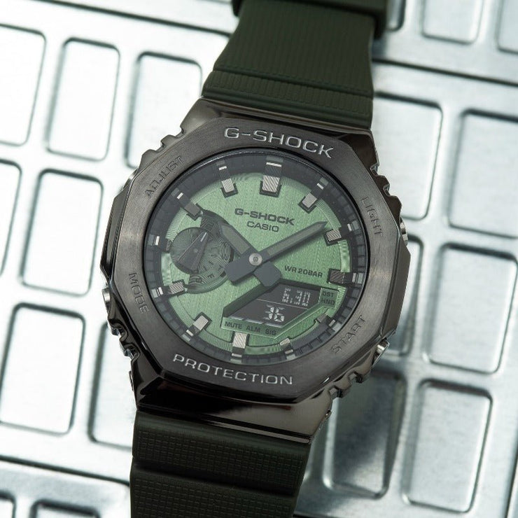 G - Shock GM2100 Metal Green - Watches.com - GM2100B - 3A