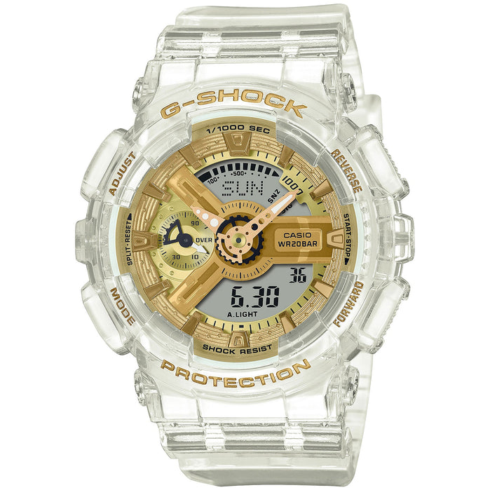 G-Shock GMAS110 Skeleton Gold Clear angled shot picture