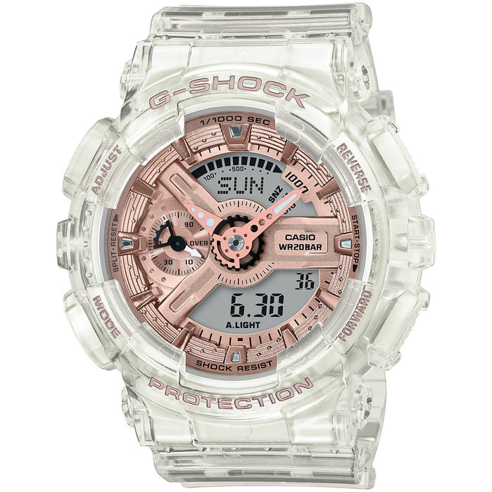 G-Shock GMAS110SR-7A Transparent Rose Gold angled shot picture