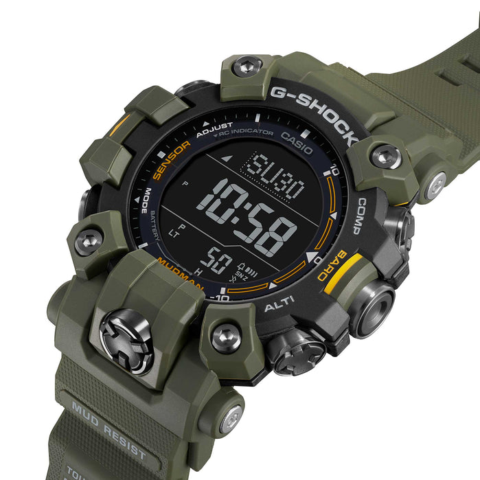 G-Shock GW9500 Mudman Green angled shot picture