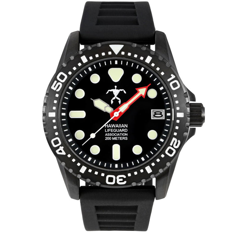 Hawaiian Lifeguard Association All Black - Watches.com - HLA5402