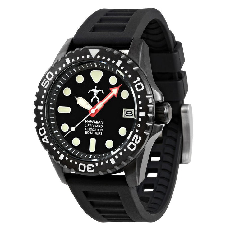 Hawaiian Lifeguard Association All Black - Watches.com - HLA5402