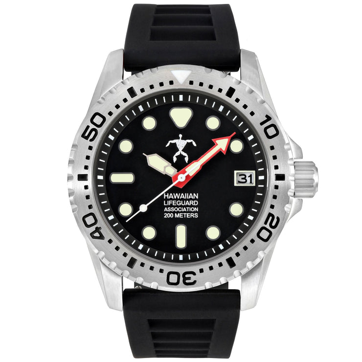 Hawaiian Lifeguard Association Silver Black - Watches.com - HLA5401