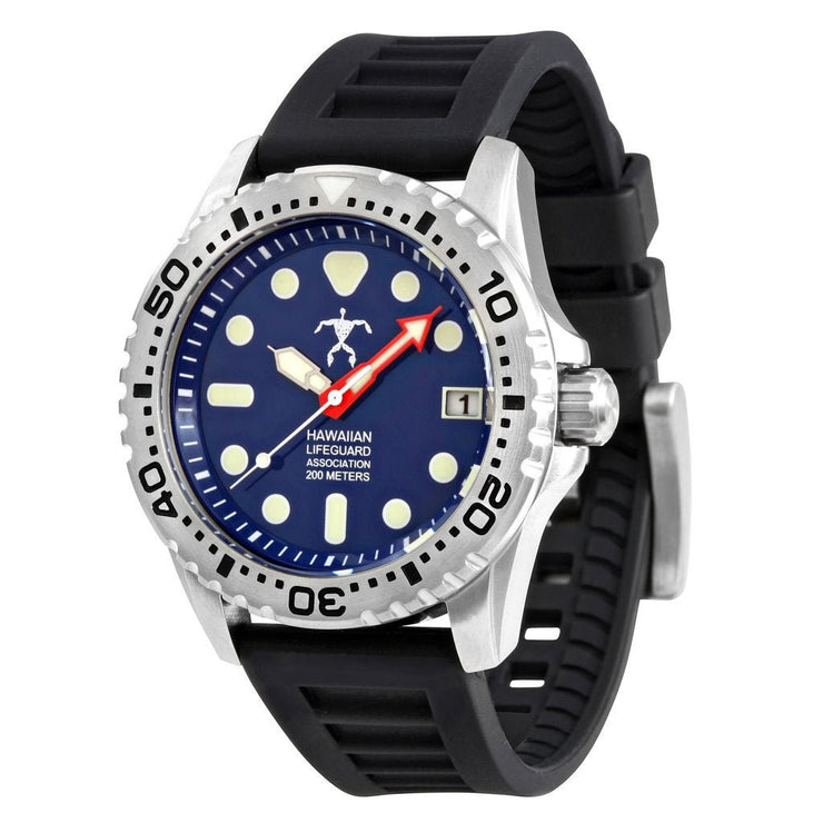 Hawaiian Lifeguard Association Silver Blue Black - Watches.com - HLA5405