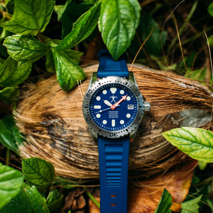 Hawaiian Lifeguard Association Silver Blue - Watches.com - HLA5419