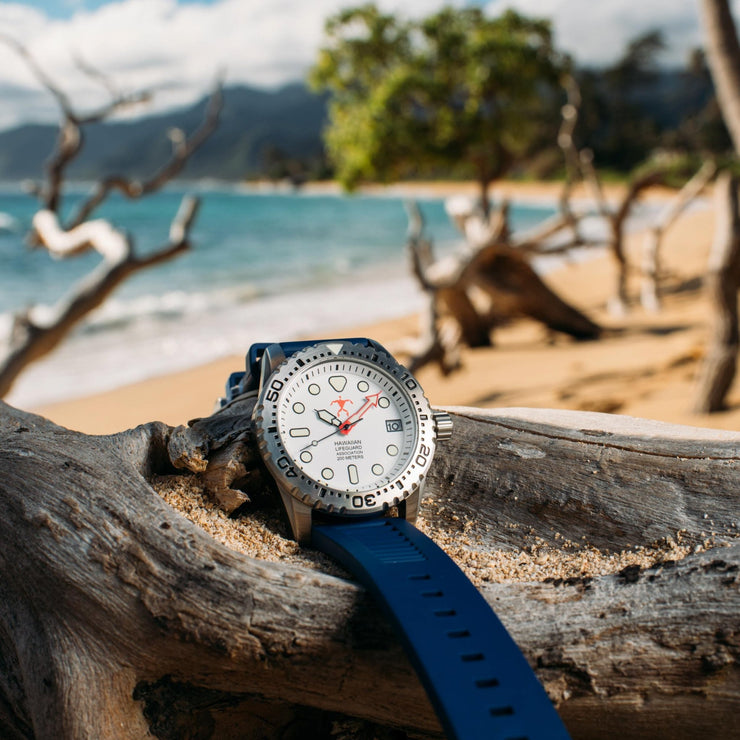 Hawaiian Lifeguard Association Silver White Blue - Watches.com - HLA5420