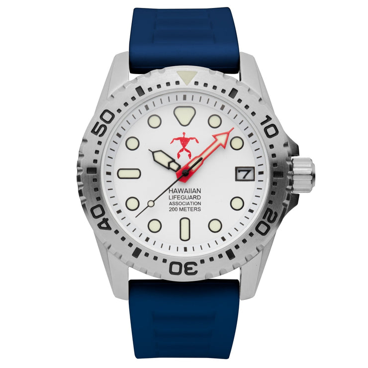 Hawaiian Lifeguard Association Silver White Blue - Watches.com - HLA5420