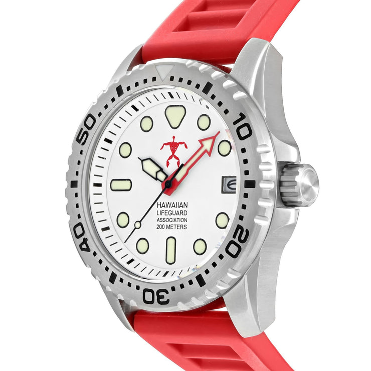 Hawaiian Lifeguard Association White Red - Watches.com - HLA5411