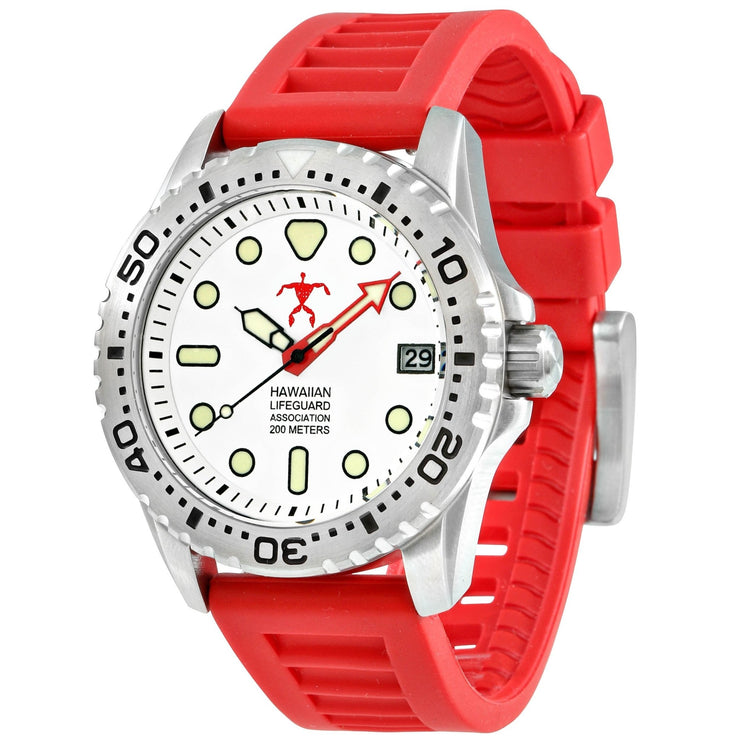 Hawaiian Lifeguard Association White Red - Watches.com - HLA5411