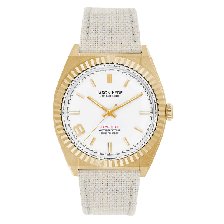 Jason Hyde Eight 36mm Gold White - Watches.com - JH20024