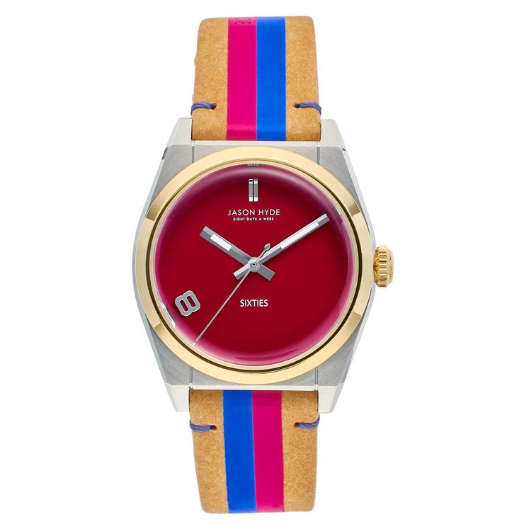 Jason Hyde Sixty 8 34mm Maroon - Watches.com - JH63007